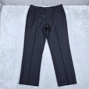 Santorelli Romeo Wool Dress Pants Mens 34x28 Charcoal Grey Luxury Serge Italy